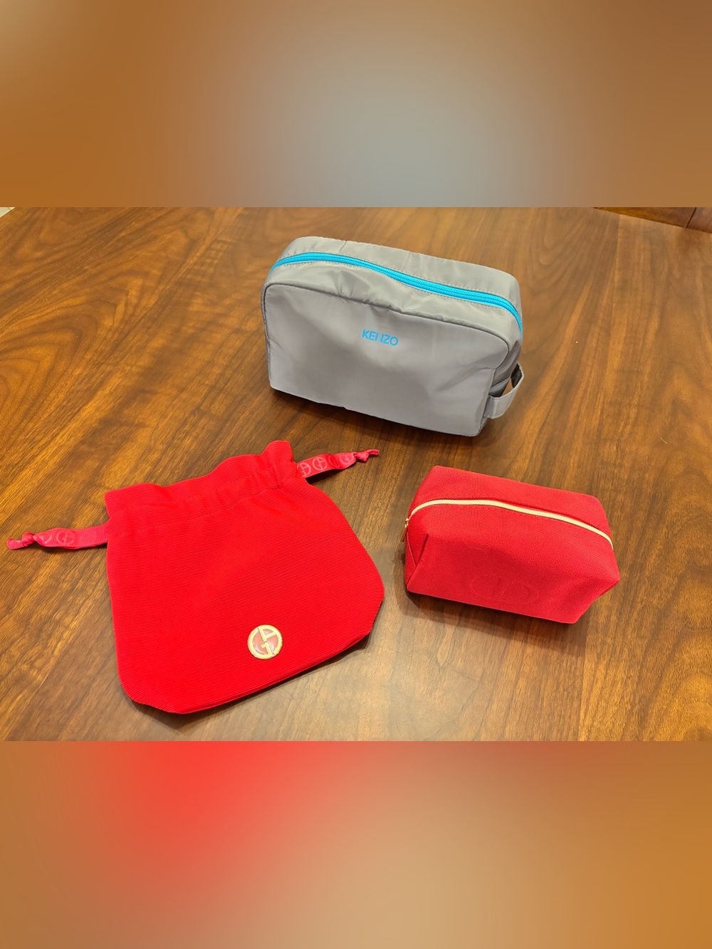 Authentic Designer Cosmetic Bag Lot of 3 Makeup Travel Pouches Toiletry Bags